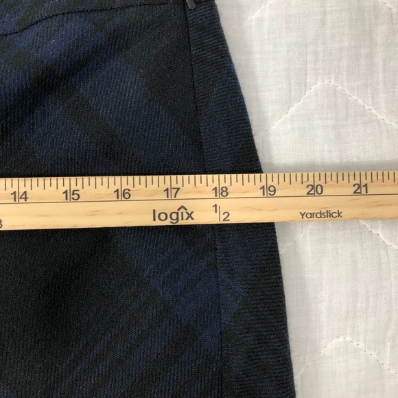 Ann Taylor Loft Skirt Women's Size 6 Blue Black Tartan Plaid Mini Lined Side Zip - Picture 9 of 11